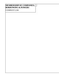 MEMBERSHIP OF COMPANIES BORROWING POWERS