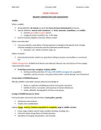 Wildlife and Wildlife Conservation - Lecture Notes | RNR 1001