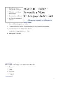 Tema 1 - Lenguaje Audiovisual - Docsity