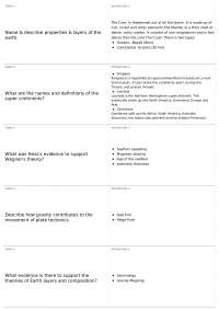 Earth's Properties, Layers, Supercontinents, Plate Tectonics & Composition Evidence