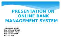 ONLINE BANK MANAGEMENT SYSTEM | Study Guides, Projects, Research ...