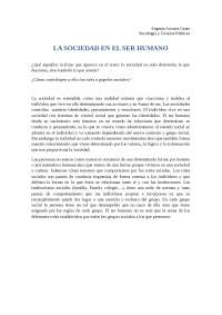 La sociedad en el ser humano - Docsity