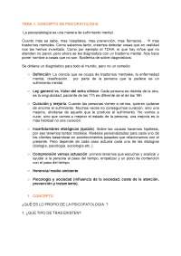 Psicopatologia tema 1 | Apuntes de Psicopatología | Docsity