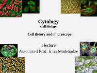 Cytology - Cell Lecture Notes.
