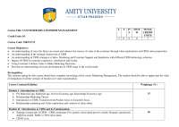 Customer Relationship Management (CRM) Course Syllabus: MKTG711