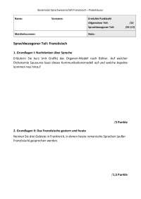 Probeklausur Französisch EK Romanische Sprachwissenschaft