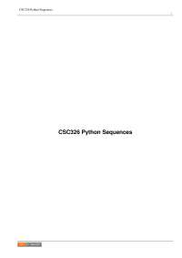 CSC326 Python Sequences: Understanding Strings, Lists, Dictionaries, and Tuples