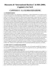 Riassunto “International Business. Economia e strategia internazionale: l’impresa nei mercati globali”, Hill (2008)