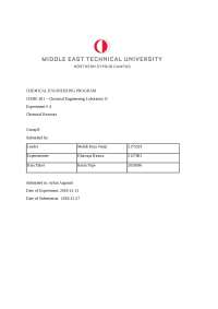 Chemical Reactor - Laboratory Report