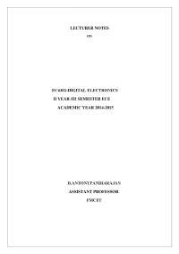 Digital Electronics Lecture Notes CUT - Docsity