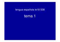 Introducción a la Lengua Española: Variación, Corrección y Historia - Prof. Sánchez Canale