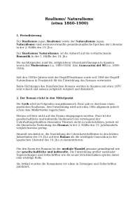 Referat Realismo - Naturalismo Uni Marburg