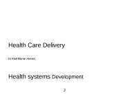 Health systems building blocks