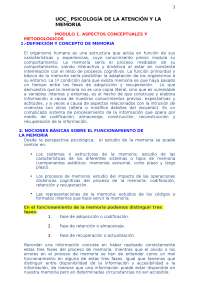 UOC Atención y memoria. Resumen todos los módulos mejorado