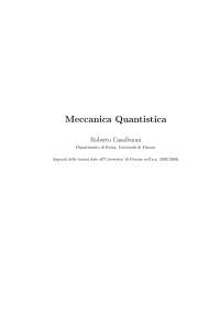 Meccanica Quantistica: Appunti del Corso di Laurea in Fisica