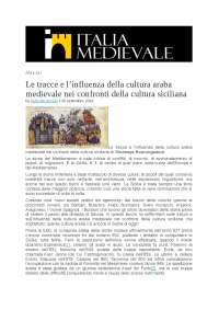 Le tracce e l’influenza della cultura araba medievale nei confronti della cultura siciliana