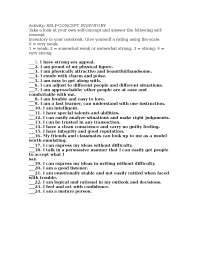 Activity 1 in Personality Development