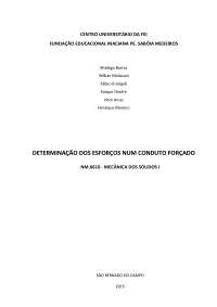 DETERMINAÇÃO DOS ESFORÇOS NUM CONDUTO FORÇADO