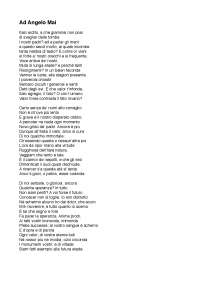 Ad Angelo mai, Giacomo Leopardi - Docsity
