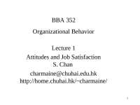 attitudes and job satisfaction