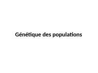 Genetique de population