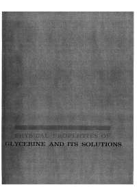 physical properties of glycerine