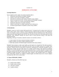 Hydraulic actuators lecture material