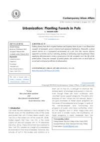 Urbanization: Planting Forests in Pots