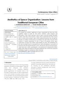 Aesthetics of Space Organization: Lessons from Traditional European Cities
