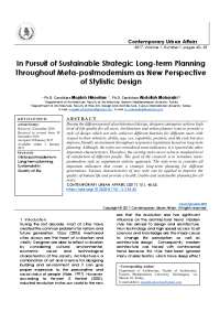 Enhancing Quality of Life: Study on Modern, Post-modern, and Meta-postmodern Architecture