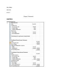 Managerial accounting homework