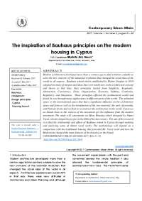 The inspiration of Bauhaus principles on the modern housing in Cyprus