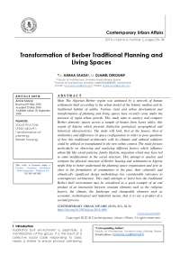 Berber Traditional Planning & Living Spaces: Analysis of Aures Valley, Algeria