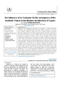 The Influence of Le Corbusier On the emergence of the Aesthetic Values in the Modern Architecture of Cyprus