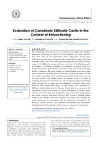 Evaluation of Çanakkale Kilitbahir Castle in the Context of Refunctioning