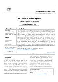 The Scale of Public Space: Taksim Square in Istanbul