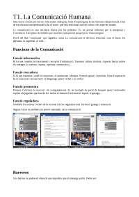 T1. La Comunicació Humana