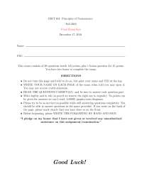 Final Exam Key - Principles of Neuroscience | BSCI 353