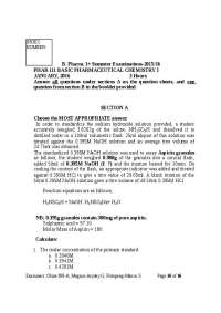 Pharmaceutical chemistry practicals