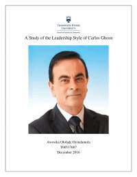 Leadership Style of Carlos Ghosn: A Case Study in Transformational and Servant Leadership