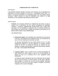 VARIEDADES DE CEMENTO