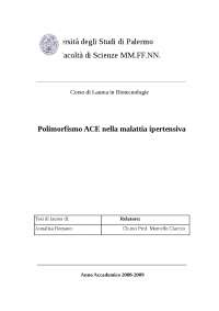 polimorfismo ACE nella malattia ipertensiva