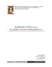 INTRODUCCION A LA PLANIFICACION ESTRATEGICA - Docsity