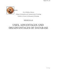 Uses, Advantages & Disadvantages of Database - Docsity