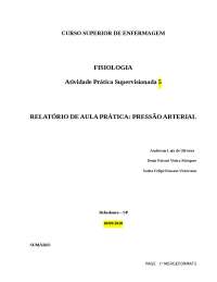 Relatório Pressão Arterial