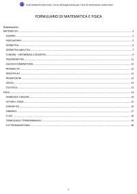 Formulario di Matematica e Fisica per test di ammissione universitari