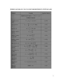 Formulas calculo parametros antenas