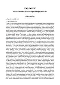 riassunto di "Famiglie. Dinamiche interpersonali e processi psico-sociali" - Fruggeri