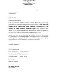 Consent letter for survey/interview