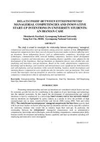 Entrepreneurial Competencies and Start-Up Intentions Among University Students
